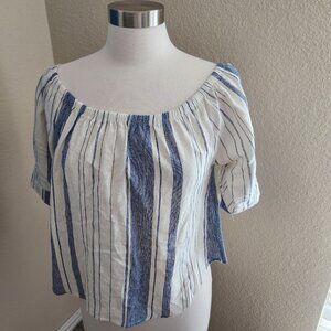 Absolute Angel Women's off shoulder top Blouse size XL‎ Linen blend